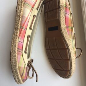 Summer plaid sperry boat style shoe